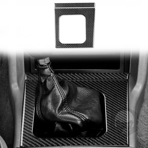 PJFUS Black Real Carbon Fiber Car Center Console Manual Shift Control Frame Sticker Interior Trim Compatible with Ford Mustang 3rd GT/LX/SVT Cobra 1987 1988 1989 1990 1991 1992 1993 Coupe Convertible