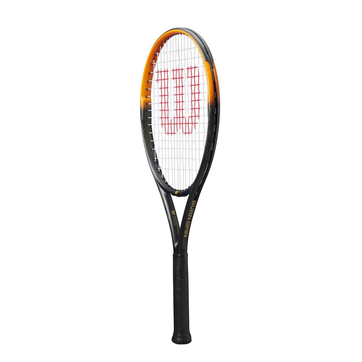 Wilson Racchetta Da Tennis Burn Spin Jr 26, Design Leggero Con Effetto Migliorato, Struttura Resistente, Finitura Brillante, Colore: Nero/Arancione, Misura: 26