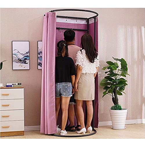 Provedor de roupas para loja de roupas Camarim simples móvel com cortina de trilhos Vestiário de ati