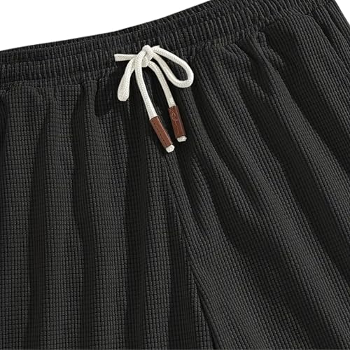 Image of FABRIPPLE Men's Slim Fit Knitted Short for Summer | Stretchable Fabric | Breathable & Lightweight | Casual Lounge Short with Elastic Waistband & Drawstring