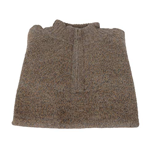 Boys Handmade 100% Alpaca Wool Half Zip Sweater (Taupe, 10)3