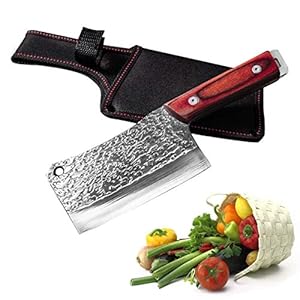 Hakmes Mini Kitchen Knife Handgemaakte Forged Sharp Cleaver Wide Blade for Outdoor Kitchen Mini Portable Small Knife…
