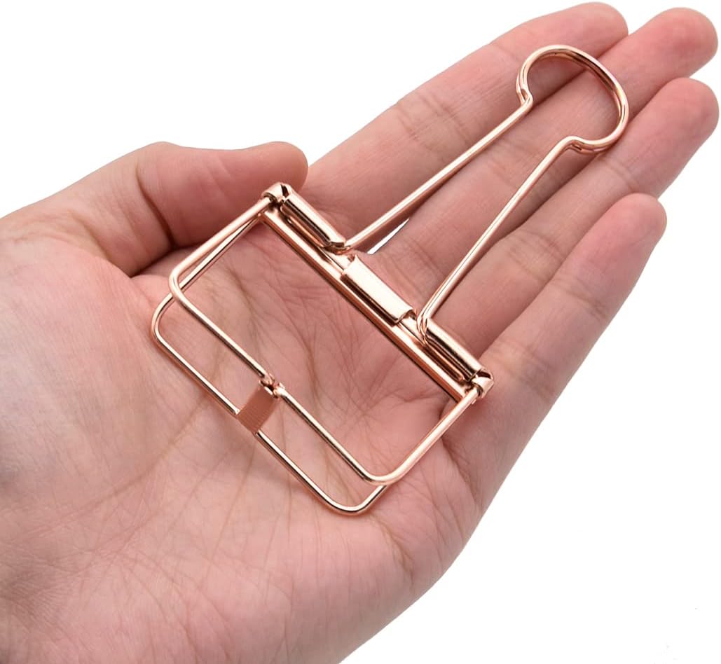 Extra Large Binder Clips 2 Inch, Big Paper Clamps Rose Gold for Office