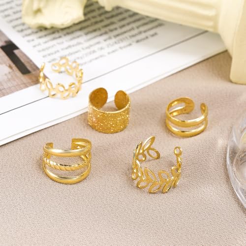 Diverse Gold-Tone Ear Cuff Earrings Set4