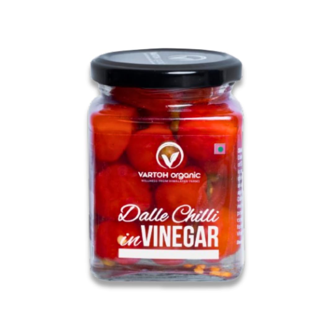 Vartoh Organic Dalle Chilli in Vinegar 250g | Sikkim GI Tag Dalle Khursani | Red Cherry Pepper Pickle | No Preservatives | Himalayan Spicy Chilli-image-44