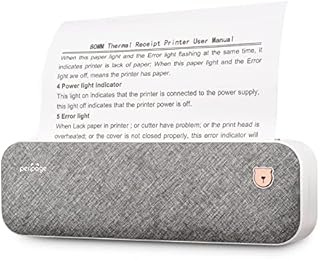 BISOFICE PeriPage Portable Printer, A4 Wireless Bluetooth Travel Printer, Portable Thermal Printer Compatible with Android and iOS, Support 2''/3''/4'' Paper Width, Mobile Printer