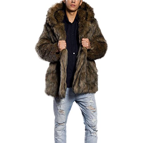 AKAUFENG - Manteau - Homme - Marron - EU Medium(étiquette X-Large) Cover