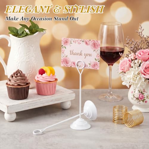 Image of 12 Pcs Table Number Holders-Metal Place Card Holders Table Number Stands Tabletop Sign Stands for Photos, Menu, Memo, Notes, Wedding, Restaurant, Banquet, Birthday(2.4 inch X 7.9 inch,White)