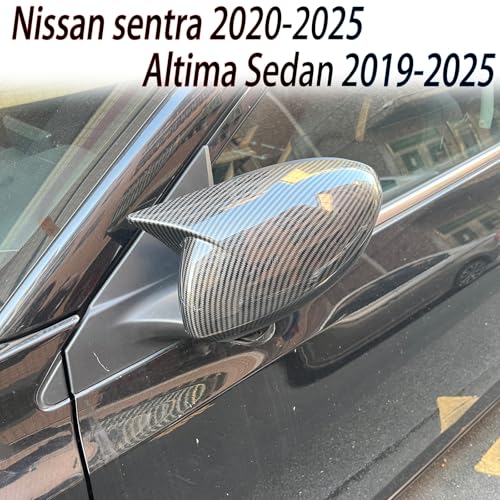 Image of Side Mirror Cover,for Nissan Sentra 2020-2025 /Nissan Altima 2019-2025, Carbon Fiber Side Rear Mirror Covers Body Kit Accessories for Cars.