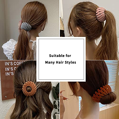 TOBATOBA Bird Nest Magic Hair Clip, 7Pcs Lazy Bird's Nest Plate Hairpin, Expandable Ponytail Holder, Velvet Hair Clips, Hair Accessories for Women