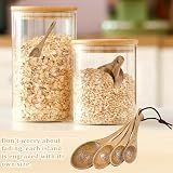 Wooden Measuring Cups and Spoons Set - Eco-Friendly Solid Acacia Wood, Laser Engraved Measurements for Precision, Perfect for Baking & Cooking, Ideal Gift for Bakers, Chefs & Home Cooks (Brown)