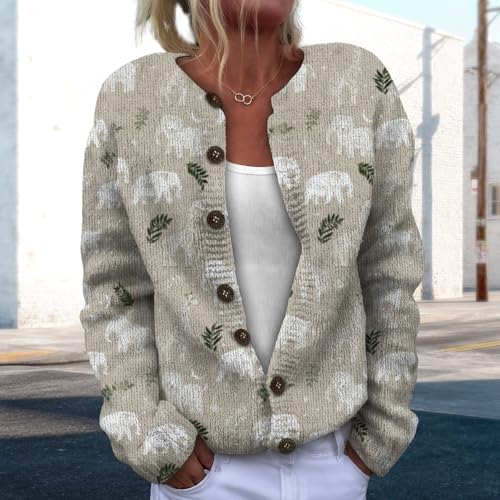 Open Front Cardigan for Women Crewneck Long Sleeve Chunky Cute Sweater Button Up Fall Sweater Fashion Outfits2