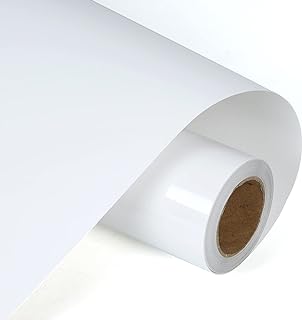 RENLITONG White HTV Iron on Vinyl 12Inch by 10ft Roll Heat Transfer Vinyl for T-Shirt HTV Rolls for All Cutter Machine - Easy to Cut & Weed for Heat Transfer Design
