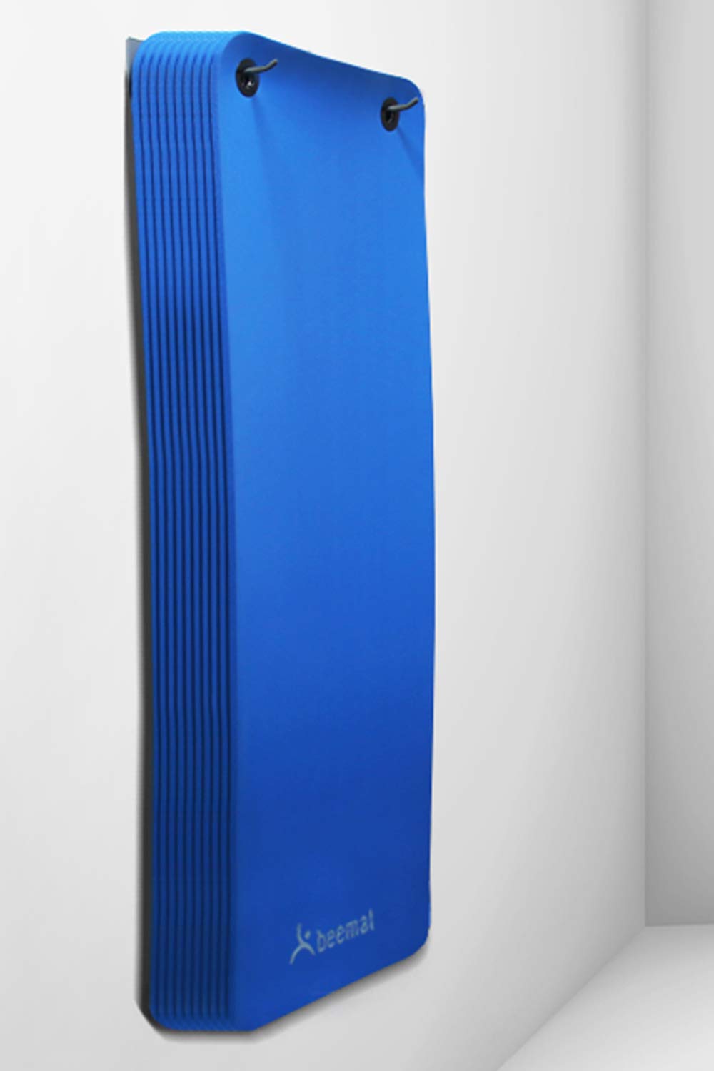 BEEMAT Premium Thick Exercise Mat BLUE [10 Pack + Rack] • SIZE 1.8m x 0.61m x 15mm • Closed cell structure • Impervious to water • Carry handle for easy transport