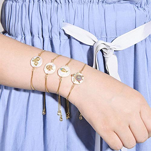 Collar de cáscara natural de niños y niñas con circonitas 5