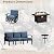 ASJMR Patio Furniture Set 5-Piece Aluminum Armrest Sofa, Modern Outdoor Living Room Set with 55000 BTU Propane Aluminum Fireplace, Outdoor Rotary Joystick with Thick Cushion