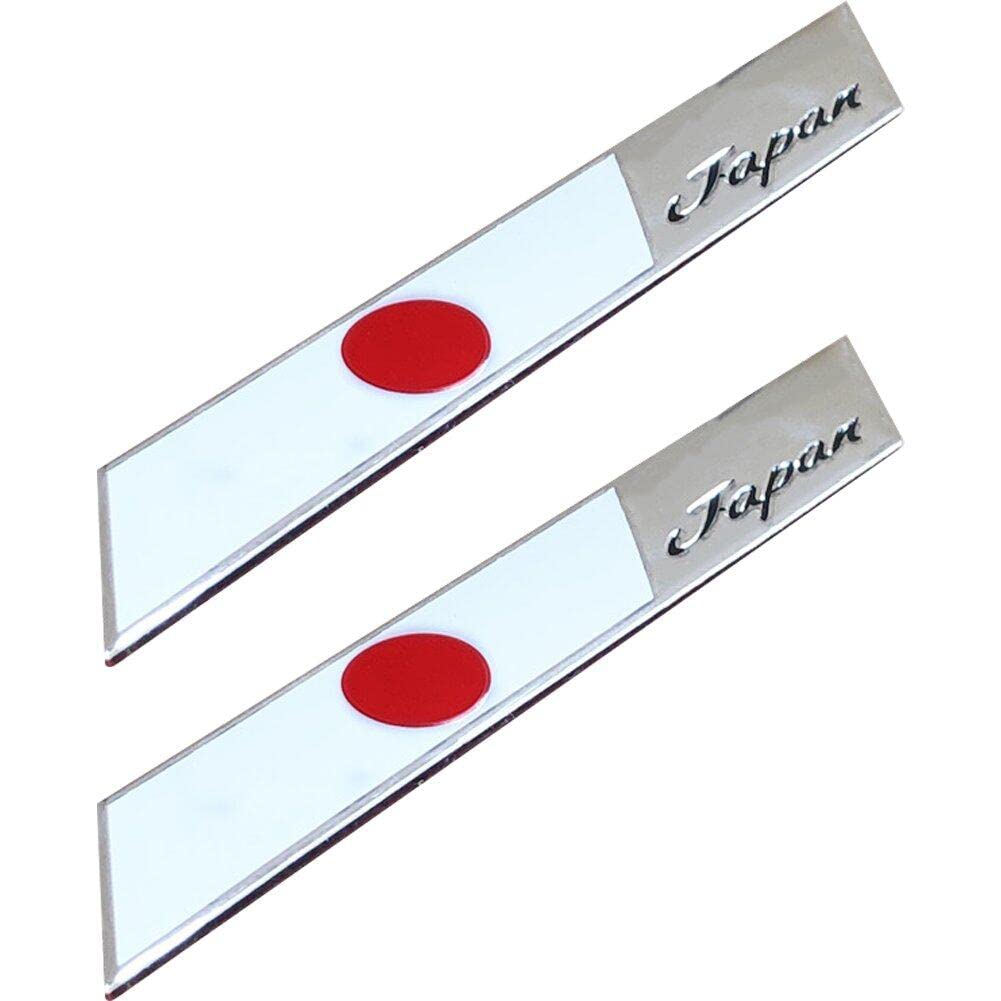 Haowul Style3 Japanese Flag Car Sticker Decals 2Pcs 3D Aluminum Body Sticker Car Motorcycle Decor Sticker Car Styling Accessories