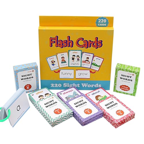 Cartes sight words de vocabulaire éducatif et réutilisable pour l'apprentissage préscolaire