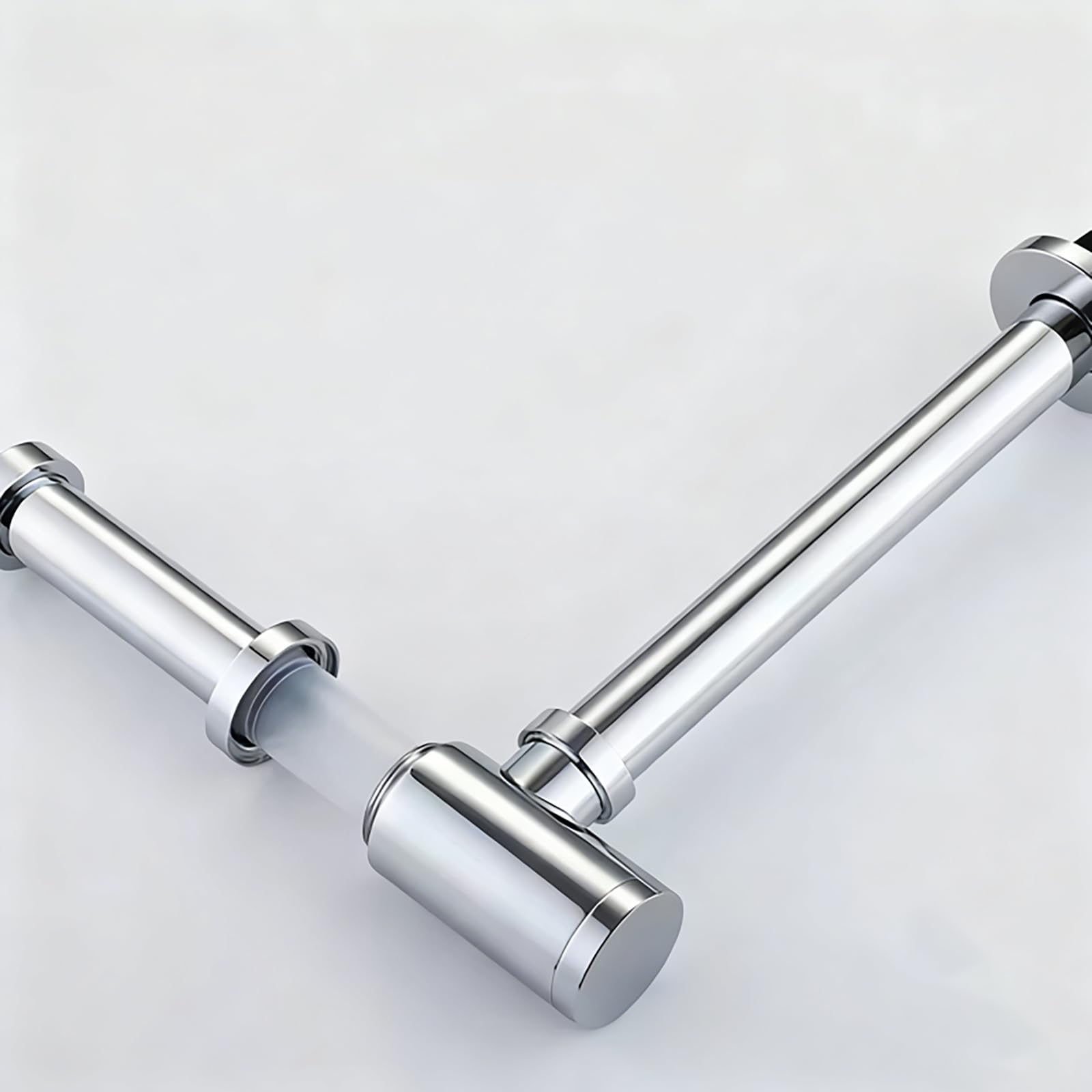 Sifon Lavabo,Altura Ajustable,Fregadero Kit de Desagüe,Abertura de Limpieza,Sifon Cocina Fregadero con Instalación Sencilla Cromado
