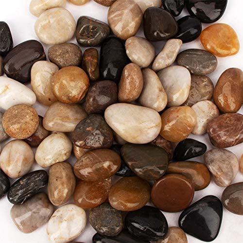 LAMAC CRAFTS - Assorted Colored/Mixed Pebbles (Small, 7kg)