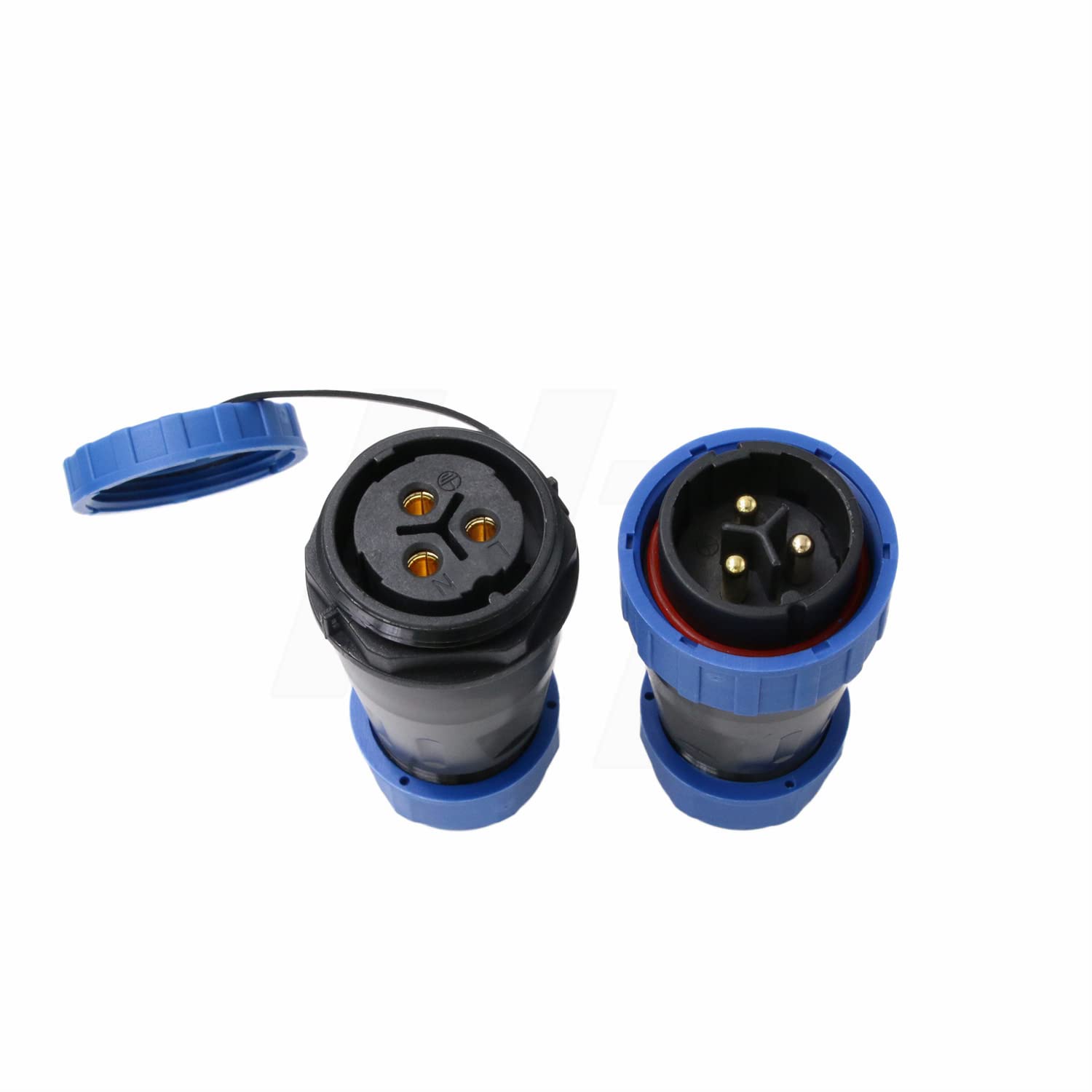 HangTonTY28 3 Pin Solder-Free Aviation Waterproof 45A Connector Male Female Cable Plug Socket Quick-Disconnect Screw-Crimp in-line Mount for Truck Camp Van Power Device