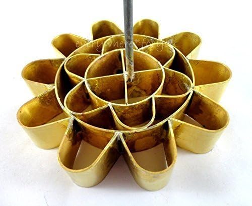 Cookie Press Discs Brass ' DOK JOK ' Original Country Manufacturer Stamp Lotus Flower Mold Springtime Net Weight (Approx.) 6.7 Oz, Diameter x Height (Approx.) 4"x 11", Brass Color
