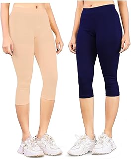 Combo Pack of 02 Capris/Leggings for Women/Girls in Style 3/4-picture-33