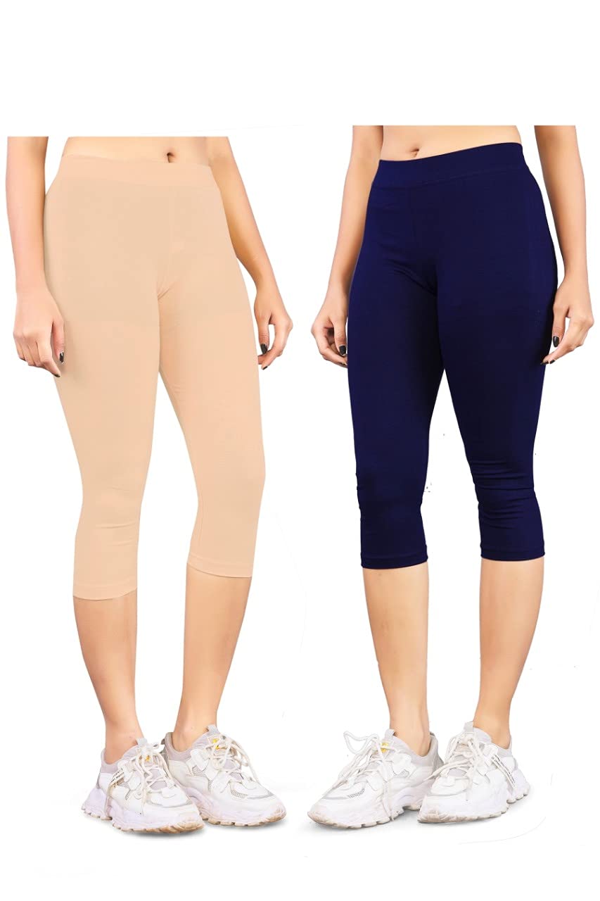 b s Women's Slim Fit 3/4 Leggings in Combo Set Pac of 2-picture-35
