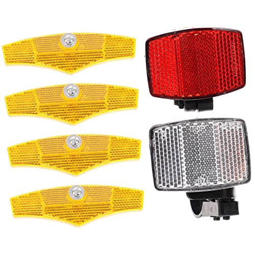Mikikit 1Set Bike Light Reflector Front Rear Reflectors for Enhanced Safety Durable Easy Installation No Batteries Required for Night Riding Road