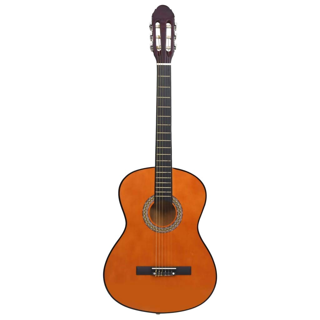 Kindergitarre 1/2, 1/4 Akustik Gitarre für Anfänger mit Tasche, Dunkle Holzfarbe