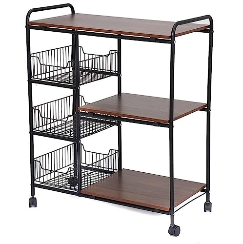 DANNMPX Carrito Organizador Carro Rodante con Estante De Ruedas Estantería Metal Almacenamiento Móvil para Baño Utilidad Cocina