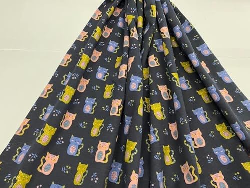 Tela de GATOS LUREX, tela de punto de algodón, tela de camisetas, telas infantiles, telas por metros, 1 metro x 140 cms