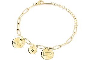 Long Distance Friendship Bracelet - Personalized State Engraving