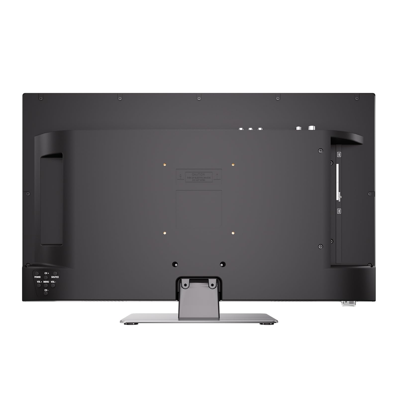 SYLVOX 24" (60 cm) Google TV Smart do Kamperów - 1080p, Wbudowany Odtwarzacz DVD, Bezramkowy, Adapter telewizyjny 12 V, Potrójny Tuner DVB-T2/S2, USB, HDMI, Idealny do Autokarów/Ciężarowych