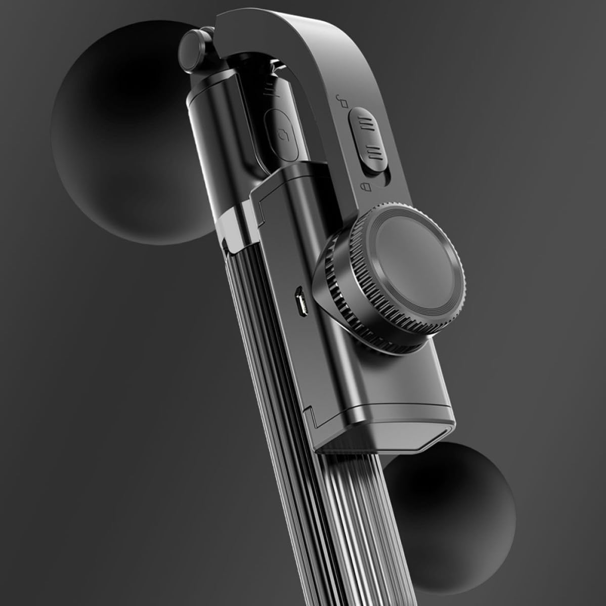 Ciieeo Stabilisateur de Téléphone Antichoc, Perche Selfie Trépied, Abs, Batterie 450mah, Noir, pour Live Streaming, Web Celebrity