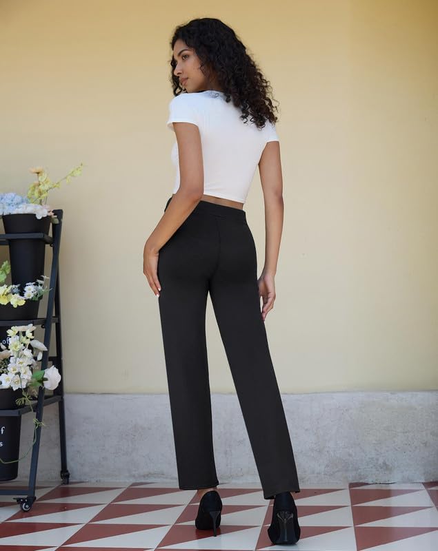 keriffe High Waist Stretchy Womens Dress Pants with Pockets Straight Leg Business Casual Work Trousers Office Slacks - Image 6