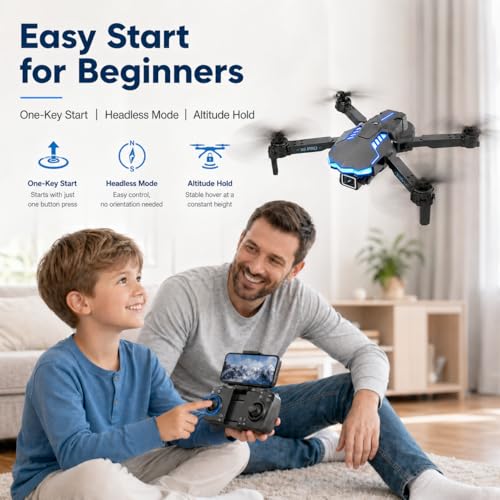 Image of Drone with Camera 1080P with Brushless Motor Mini Drone for Beginner, Long Fly Time, One Key Start, Headless Mode, 2 Batteries, RC Quadcopter Helicopter Toy Gifts for Teen Boys and Girls