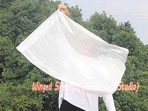 Miniatura 4 de Winged Sirenny Banderas flexibles de seda juvenil de 33 pulgadas para baile cristiano Priase, pancarta de adoración profética de iglesia (blanco)