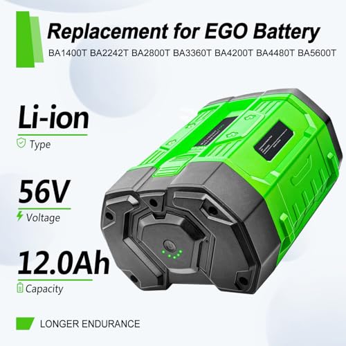 Image of FSKE 12000mAh Replacement for EGO 56V Battery BA2800T BA4200T BA5600T