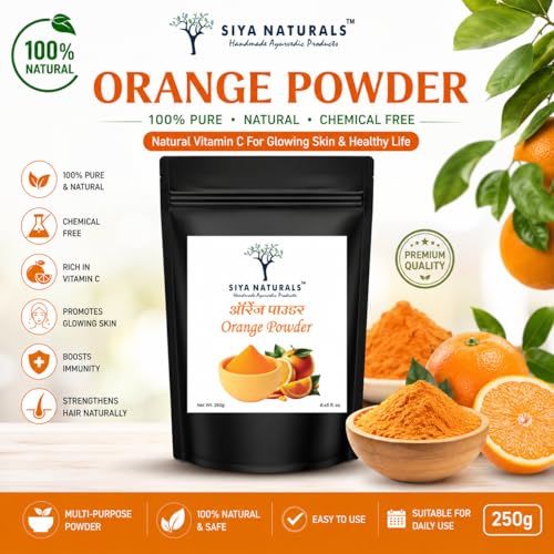 Image of Orange Peel Powder 250g | 100% Pure Orange Peel Powder | Vitamin C Rich Herbal Face Pack for Skin Brightening, Glowing Skin & Tan Removal | Natural Exfoliator | No Additives, Cruelty Free
