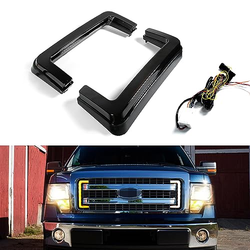 Luz De Led De Montagem Em Ziguezague Na Grade Dianteira Para Ford F150 2009-2014 Luz De Mudança De D