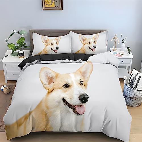 Housse de couette 240 x 260 Corgi en microfibre 110gsm douce supérieure - 2