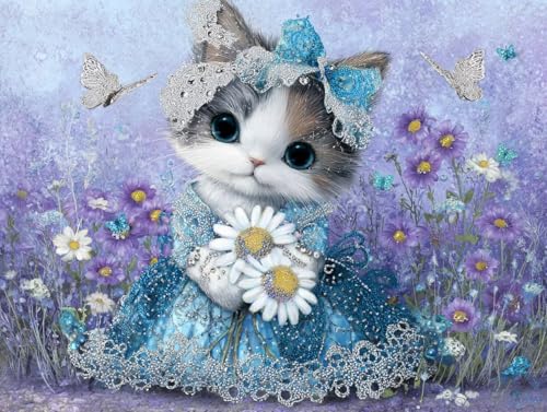 数字油絵初心者向け DIY アクリル絵の具塗り絵キット、Paint by Numbers子供と大人ハンド塗り絵菊猫インテリア装飾ペイントバイナンバー 絵画手芸ストレス解消DIY手描、インテリア 家の壁の装飾、60x80cm/24x32インチ(フレームレス)