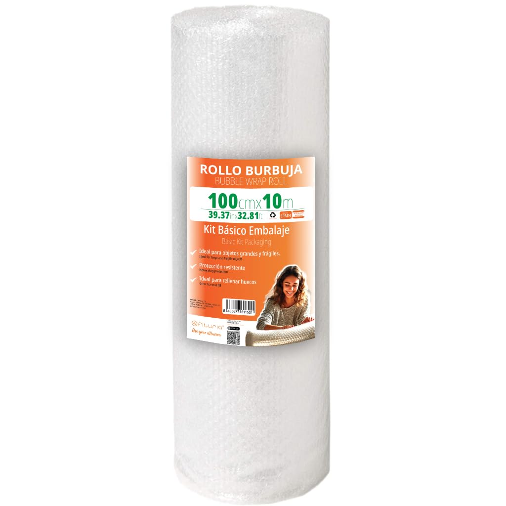 OFITURIA 100cm Bubble Wrap Roll - Basic Kit with Flexible Bubble Film - Ideal for Shipping Packaging, Moving, Shipping Protection