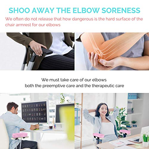 EcoLifeDay Chair armrest Cushions Elbow Pillow Pressure Relief armrest Pads 2-Piece Set of Office Chair armrest Gaming Chair armrest with Quick Rebound Sponge