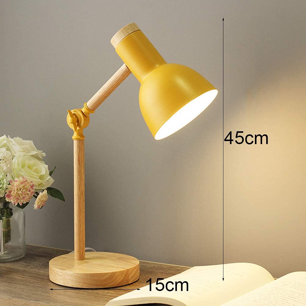 Metalowa dekoracyjna lampa biurowa LED BUREAU E27 Drewniana lampa nowoczesna regulowana lampa przemysłowa biuro czytanie lampa sypialnia lampa studiowanie, [A+],D