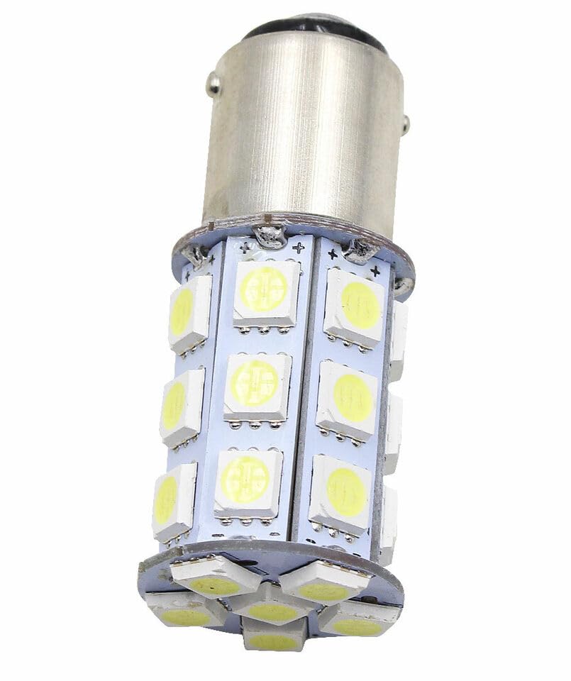 White BA15D 5050 27 SMD RV Camper Trailer Brake LED Light bulbs 1076 1004