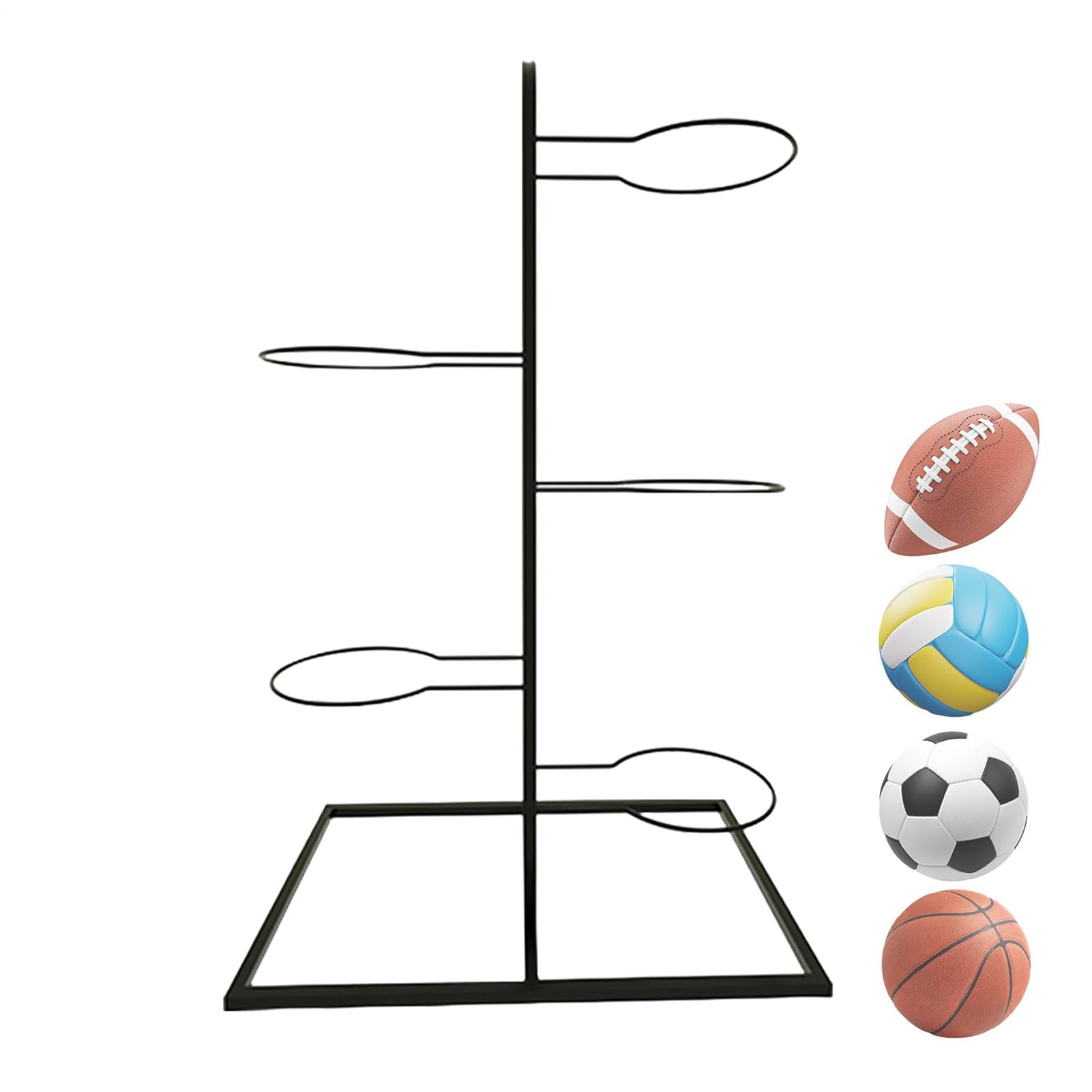 Almacenamiento Vertical De Pelotas | Estante Almacenaje Para Balones De Futbol Baloncesto En Hierro Fundido| Estantería Vertical Para Pelotas, Multicapa Soporte Para Balones De Futbol Baloncesto Rugby — view 11
