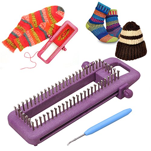 Telares De Tejer,Kit De Tejer Telar Herramientas de costura Kit de telar de calcetines ajustables Punto de punto Sombrero Sombrero Bricolaje Herramienta de artesanía de mano Punto de plástico Accesori