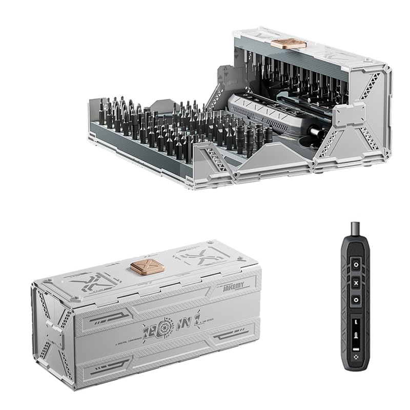 XYAJUANG 180 In 1 Mini Electric Precision Screwdriver Set, Automatic Screwdriver, Torque Of 0.35N Repair Tools,With 48 Magnetic Bits,Shadowless Lamp